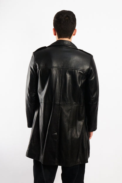 2000 Vintage Izod Sheepsking Leather Trench Coat (M/L)