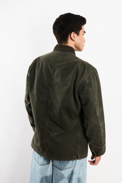 2000 Vintage Carhartt Moss Green Sandstone Michigan Chore Coat (M)