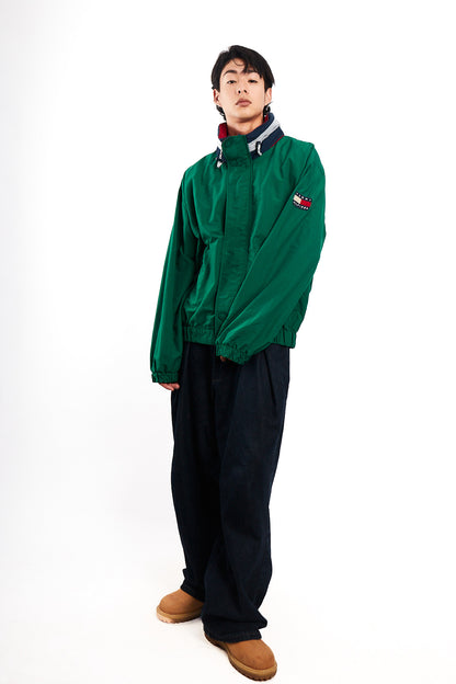 1990 Vintage Tommy Spell Out Collar Colorblock Jacket (L)