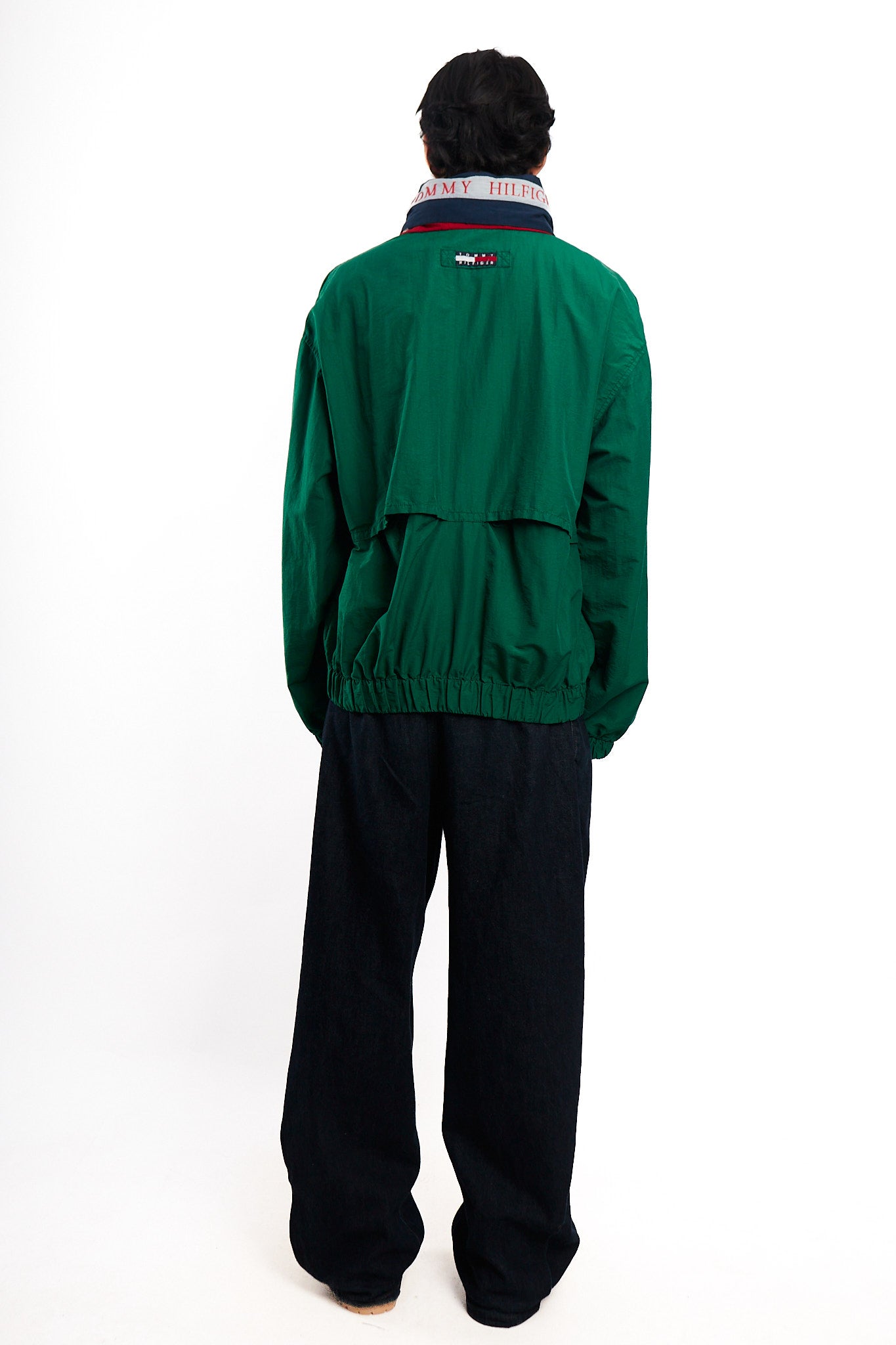 1990 Vintage Tommy Spell Out Collar Colorblock Jacket (L)