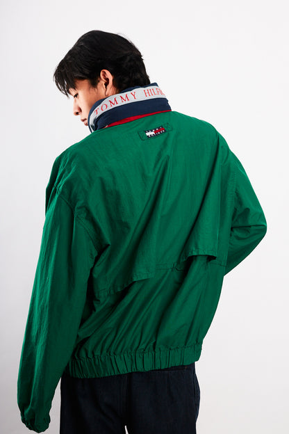 1990 Vintage Tommy Spell Out Collar Colorblock Jacket (L)