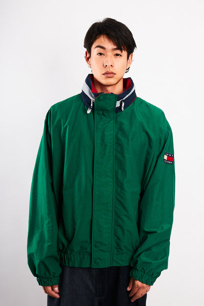 1990 Vintage Tommy Spell Out Collar Colorblock Jacket (L)