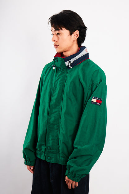 1990 Vintage Tommy Spell Out Collar Colorblock Jacket (L)