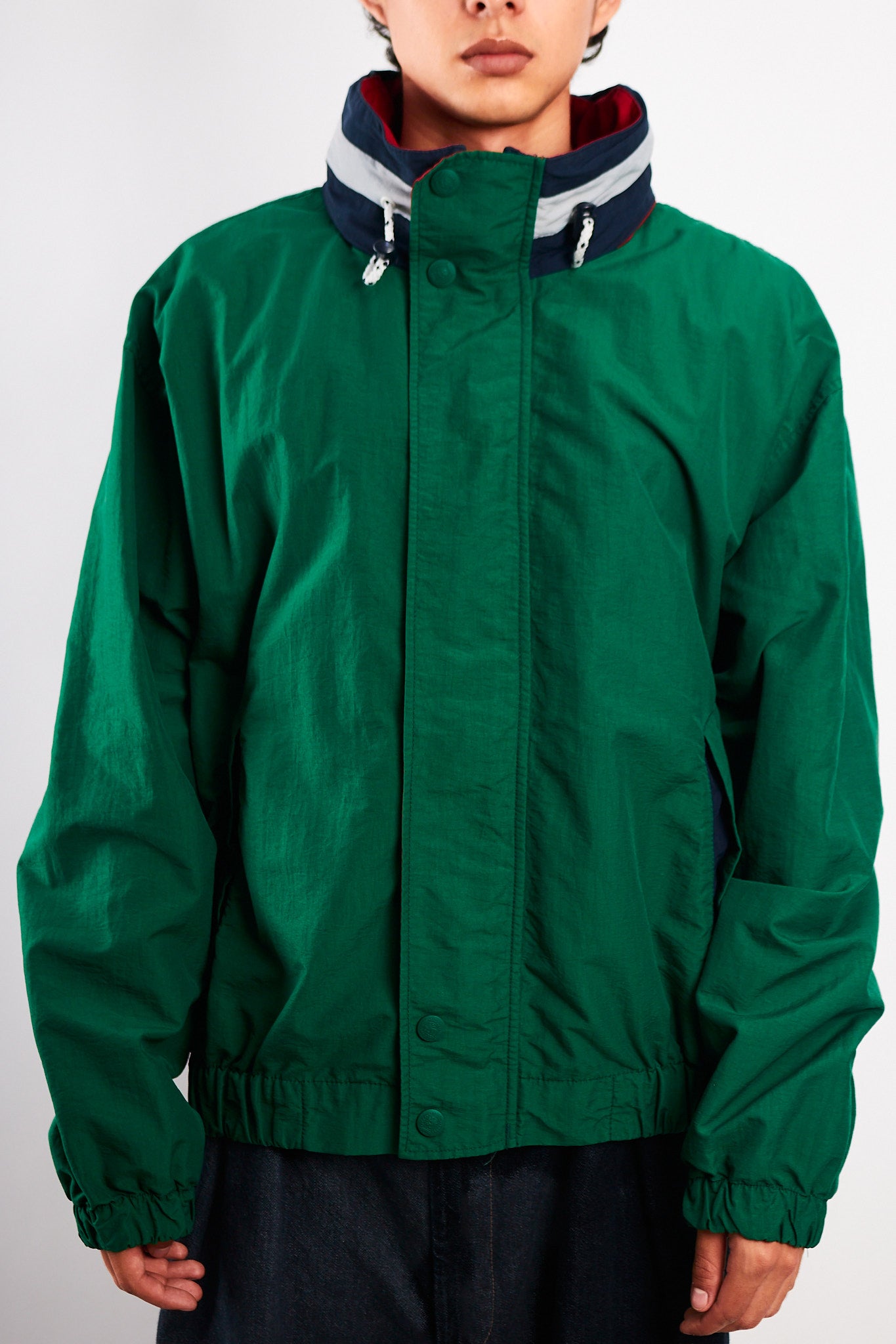 1990 Vintage Tommy Spell Out Collar Colorblock Jacket (L)