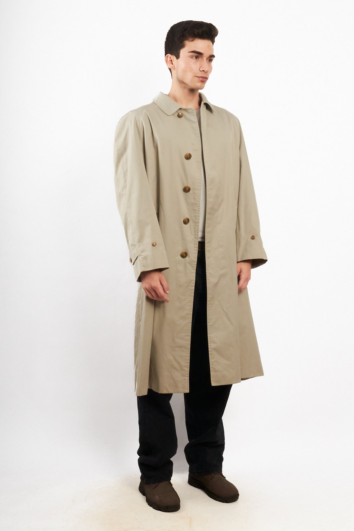 2000 Vintage Burberry's Beige Tartan Trench Coat (L/XL)