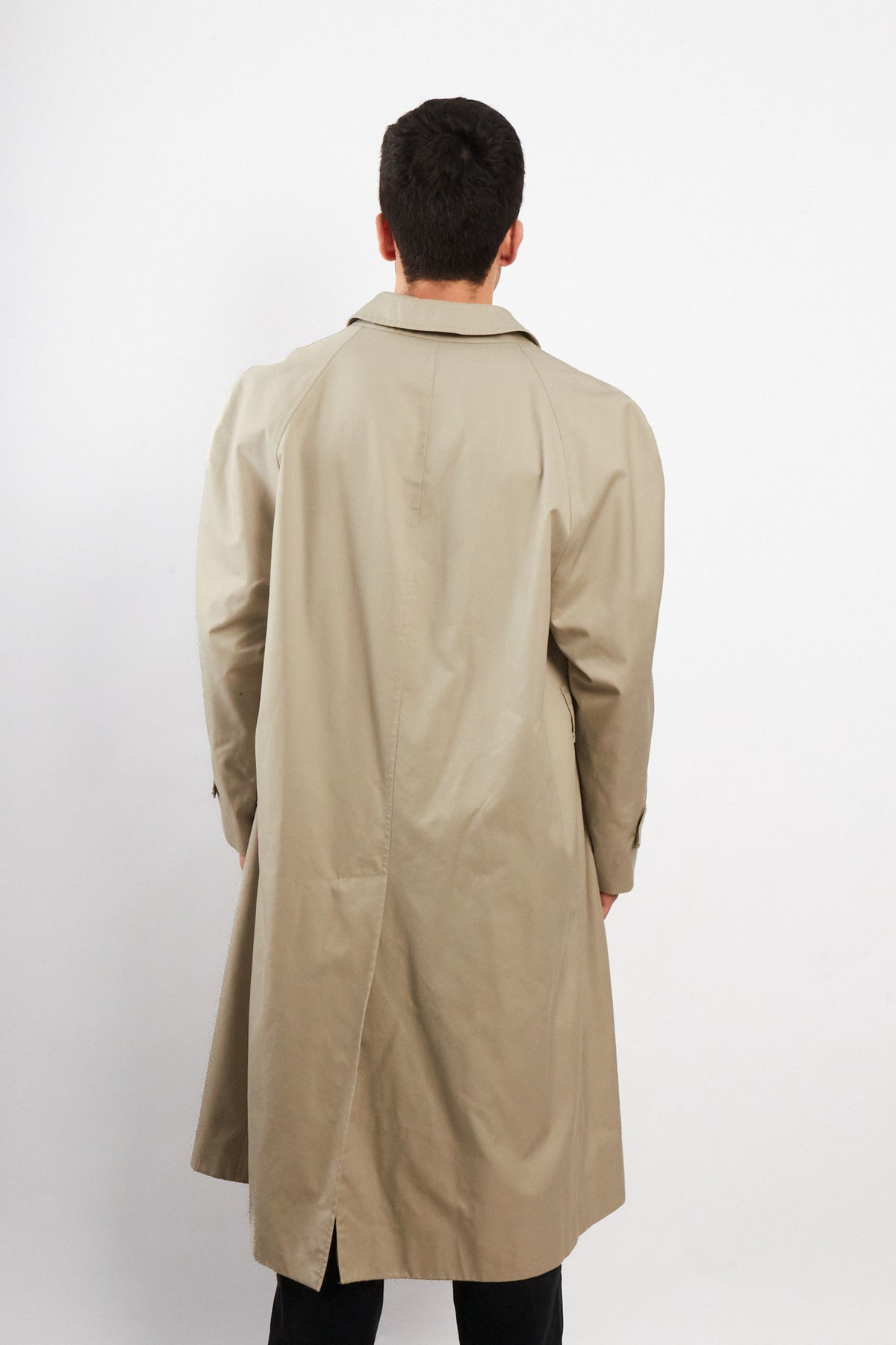 2000 Vintage Burberry's Beige Tartan Trench Coat (L/XL)