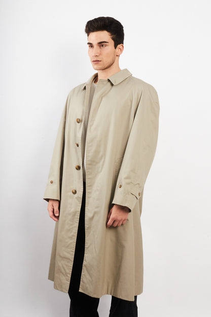 2000 Vintage Burberry's Beige Tartan Trench Coat (L/XL)