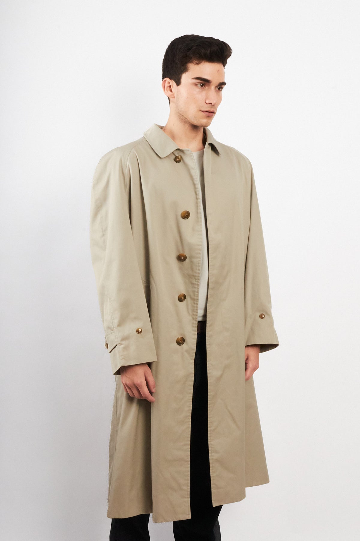 2000 Vintage Burberry's Beige Tartan Trench Coat (L/XL)