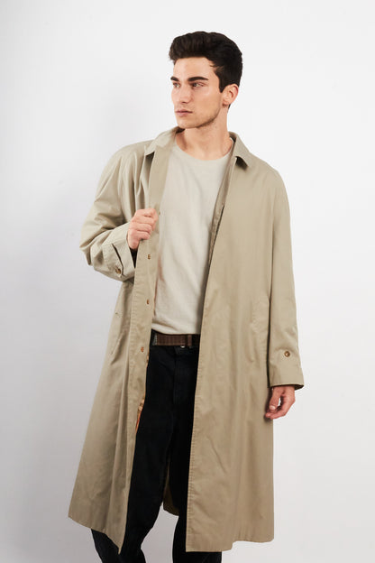 2000 Vintage Burberry's Beige Tartan Trench Coat (L/XL)