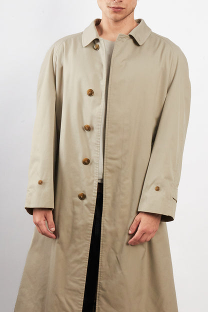 2000 Vintage Burberry's Beige Tartan Trench Coat (L/XL)