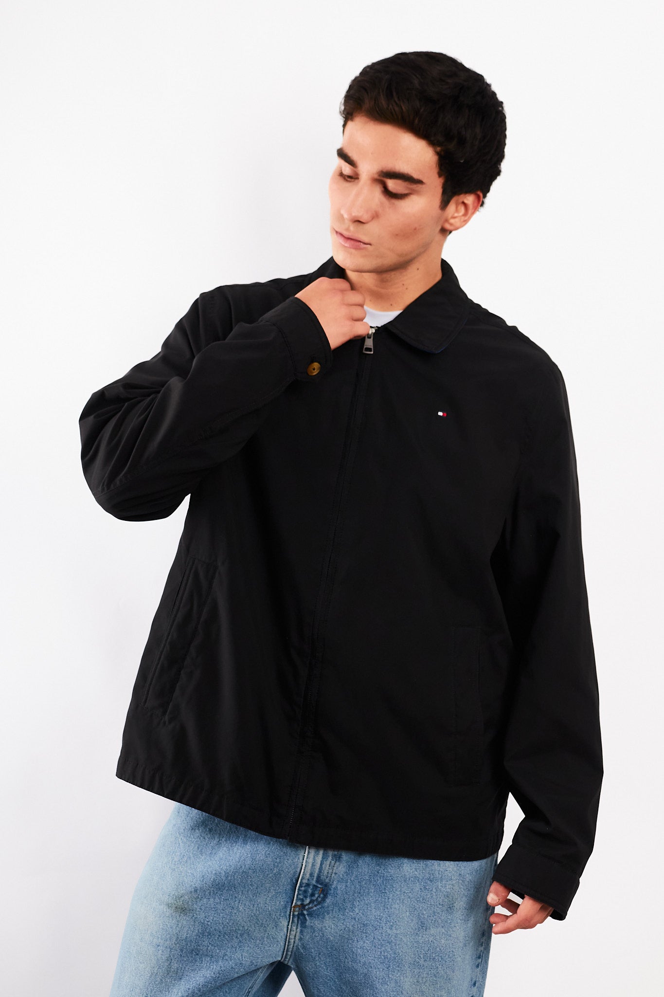 2010 Tommy Hilfiger Black Impermeable Harrington (L/XL)