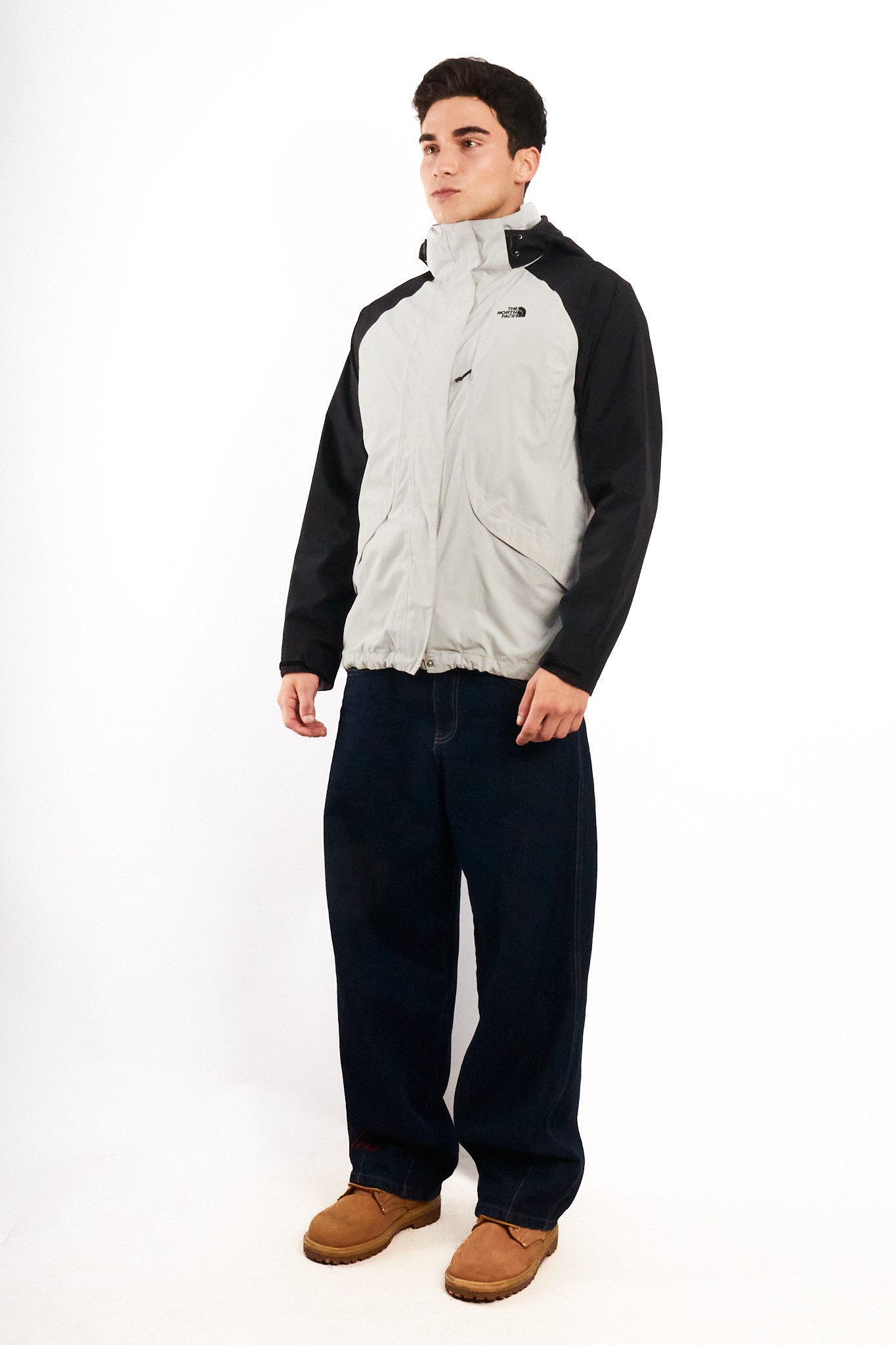 2000 Vintage North Face Black n' White Impermeable Jackett (S/M)