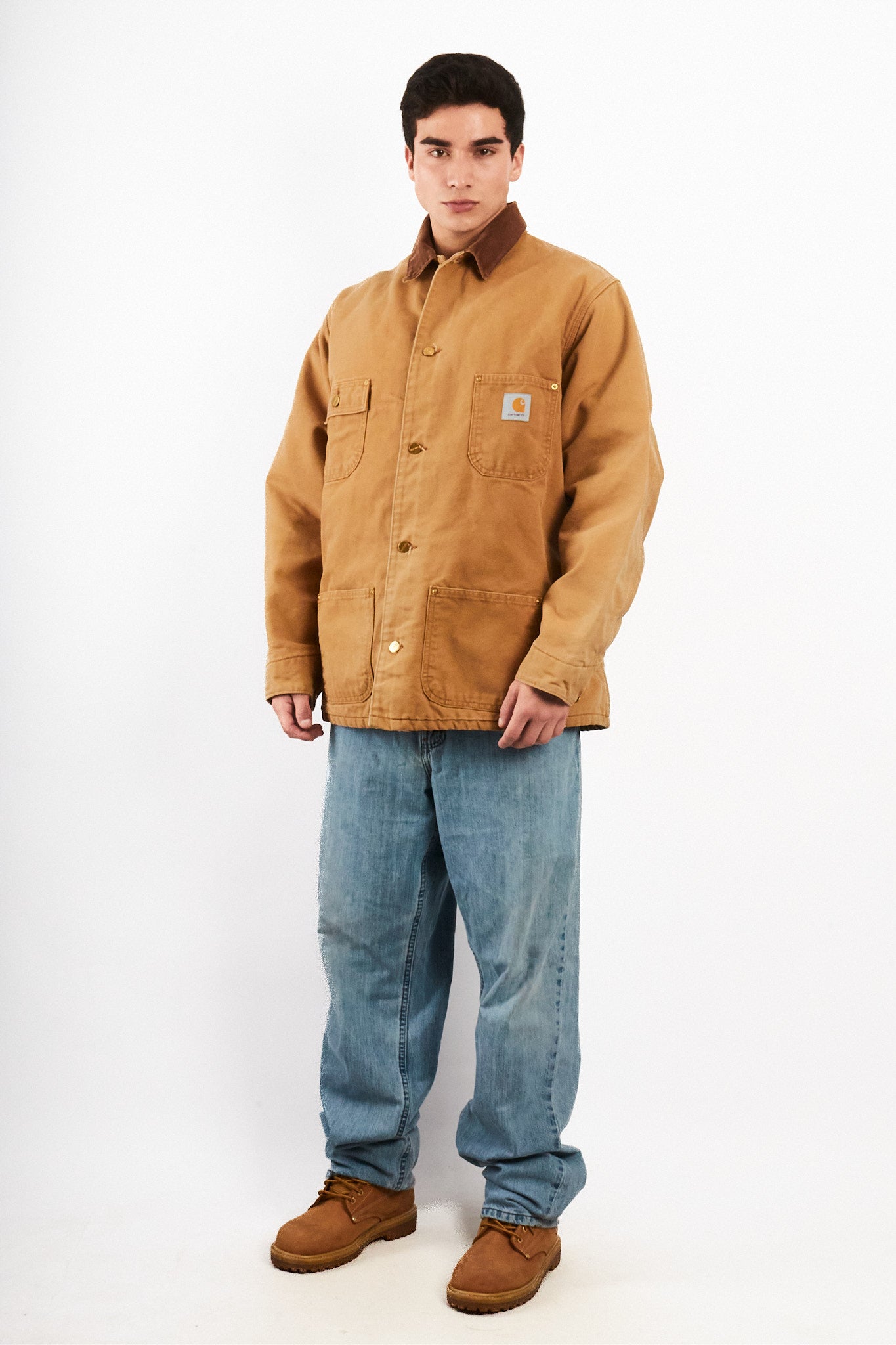 2000 Vintage Carhartt Hamilton Brown Michigan Chore Coat (L/XL)
