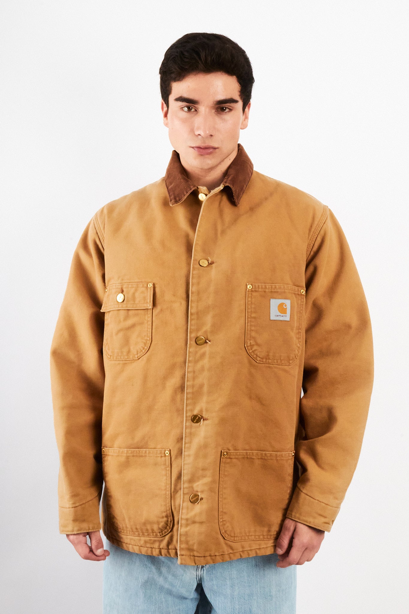 2000 Vintage Carhartt Hamilton Brown Michigan Chore Coat (L/XL)
