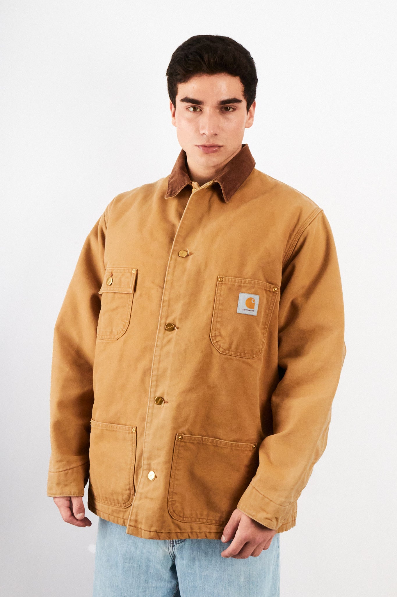 2000 Vintage Carhartt Hamilton Brown Michigan Chore Coat (L/XL)