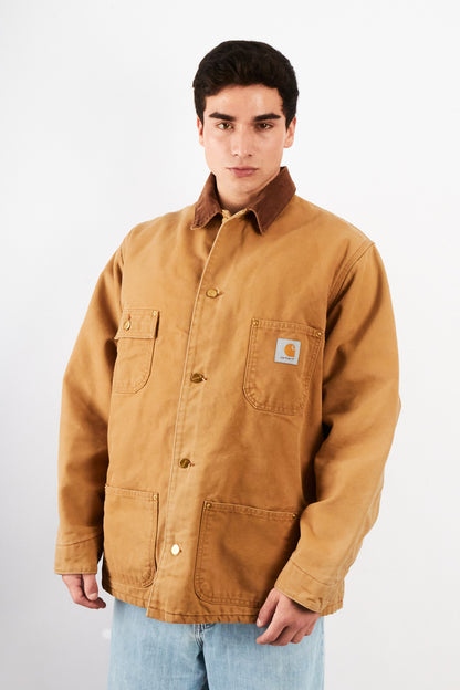 2000 Vintage Carhartt Hamilton Brown Michigan Chore Coat (L/XL)