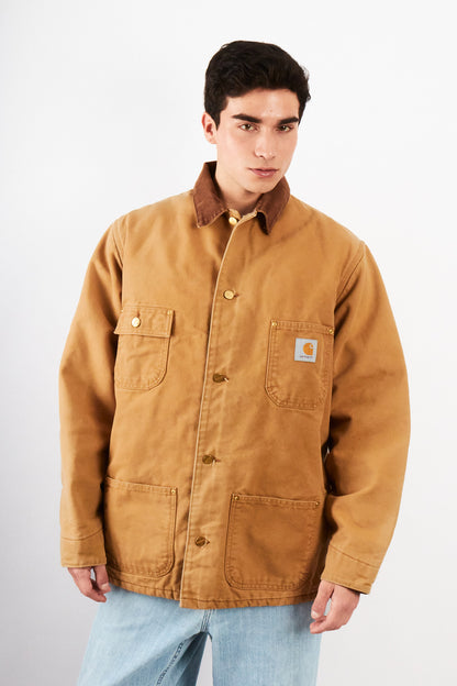 2000 Vintage Carhartt Hamilton Brown Michigan Chore Coat (L/XL)