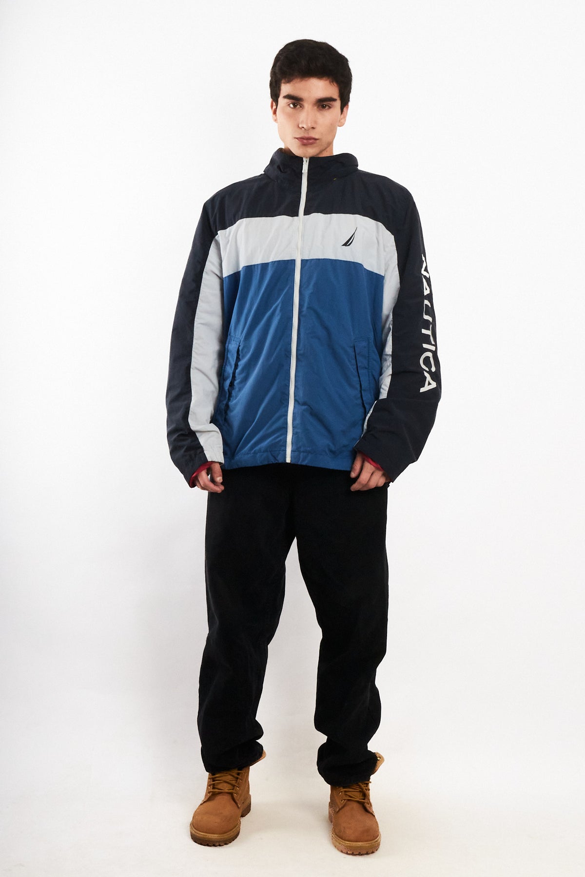 2010 Nautica Colorblock Retro Impermeable Spellout Jacket (L/XL)