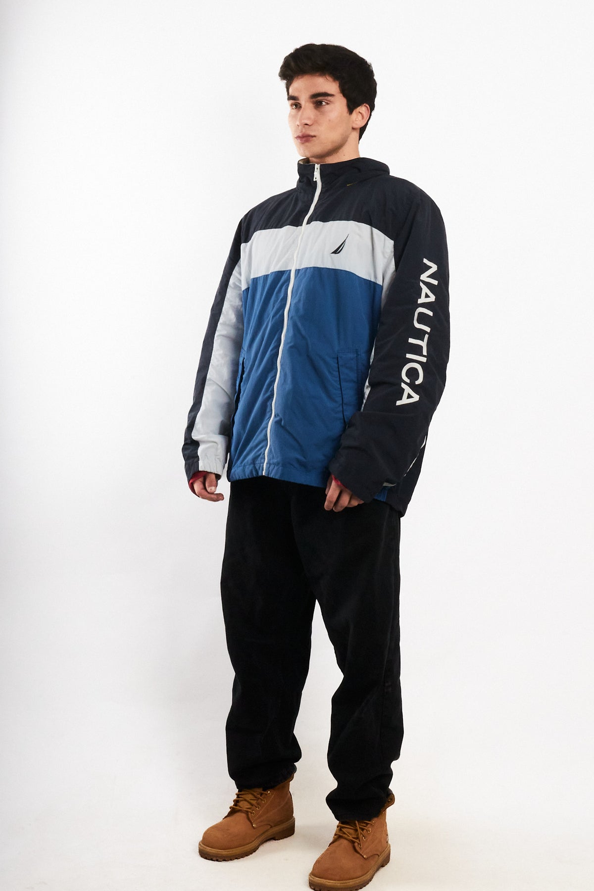 2010 Nautica Colorblock Retro Impermeable Spellout Jacket (L/XL)