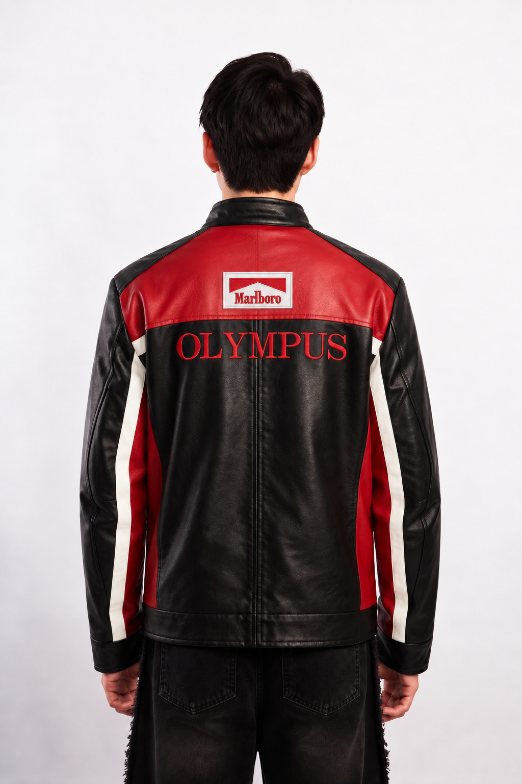 F1 Scuderia Ferrari Schumacher Rosso and Black Edition Vegan Leather Racing Jacket