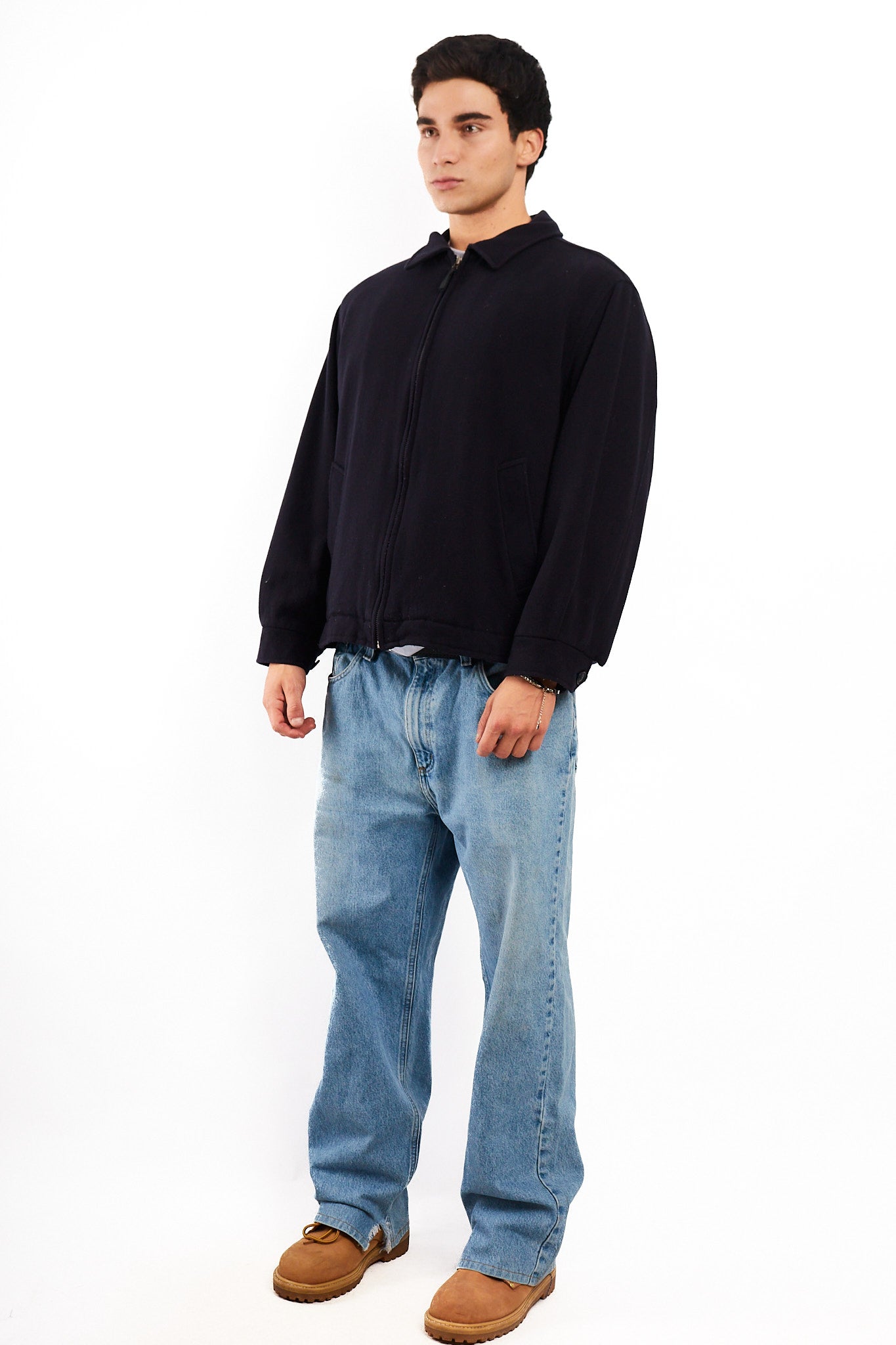 1990 Vintage Tommy Hilfiger Midnight Navy Wool Harrington (M/L)