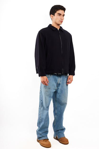 1990 Vintage Tommy Hilfiger Midnight Navy Wool Harrington (M/L)