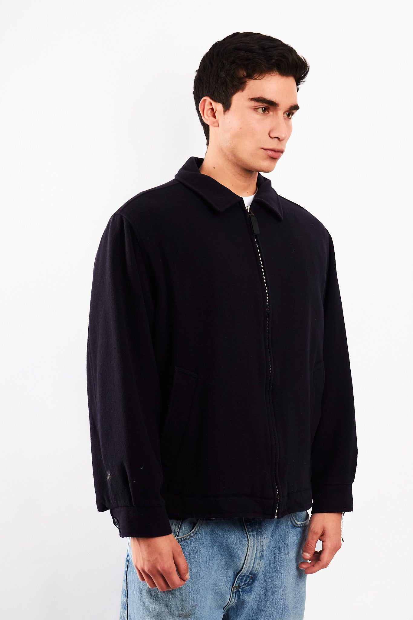 1990 Vintage Tommy Hilfiger Midnight Navy Wool Harrington (M/L)