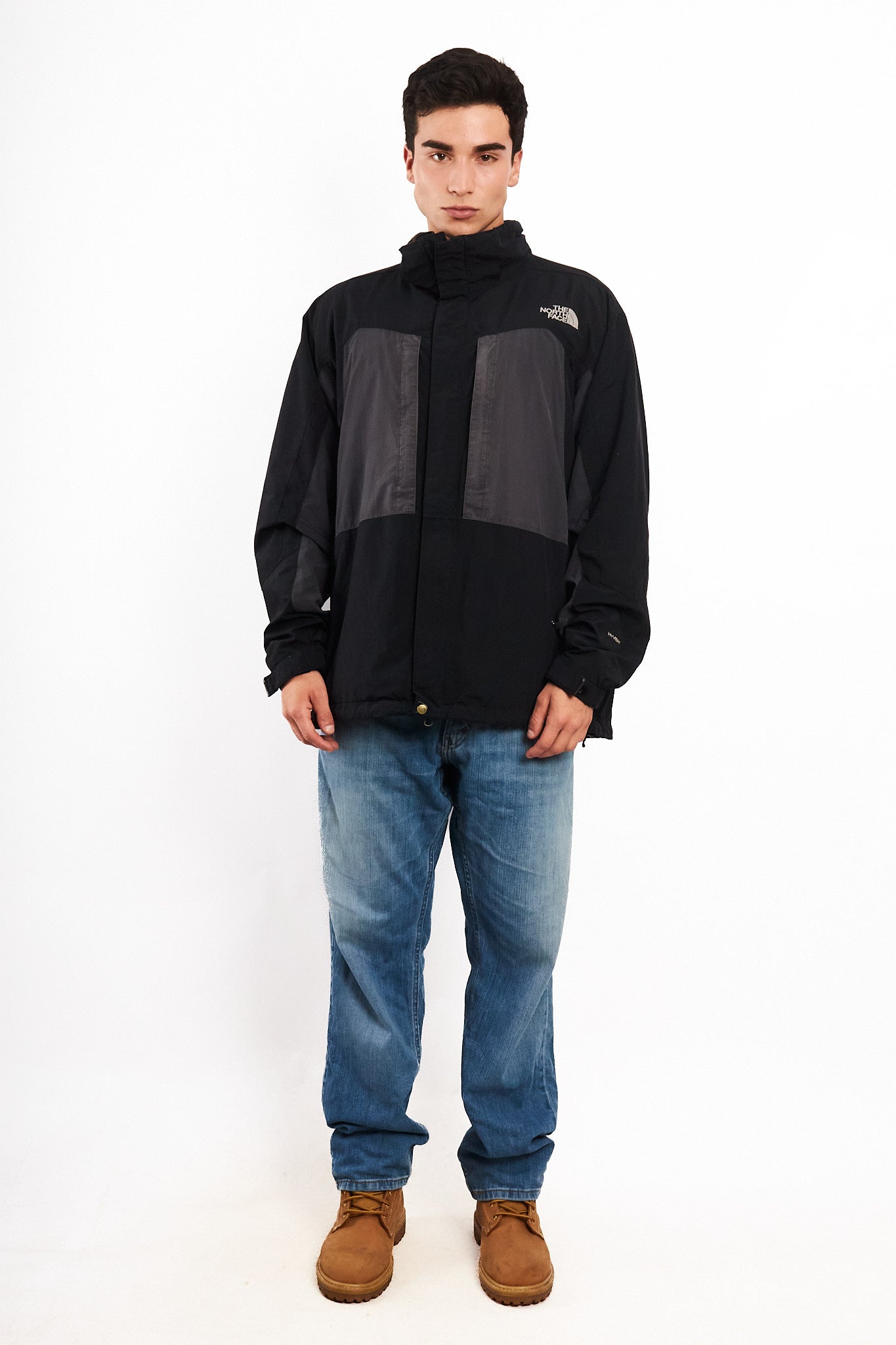 2000 Vintage The North Face Gray n' Black Gorpcore Impermeable Jacket (L/XL)