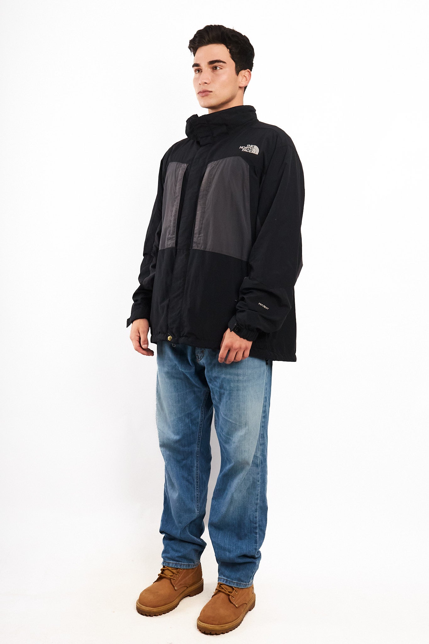 2000 Vintage The North Face Gray n' Black Gorpcore Impermeable Jacket (L/XL)