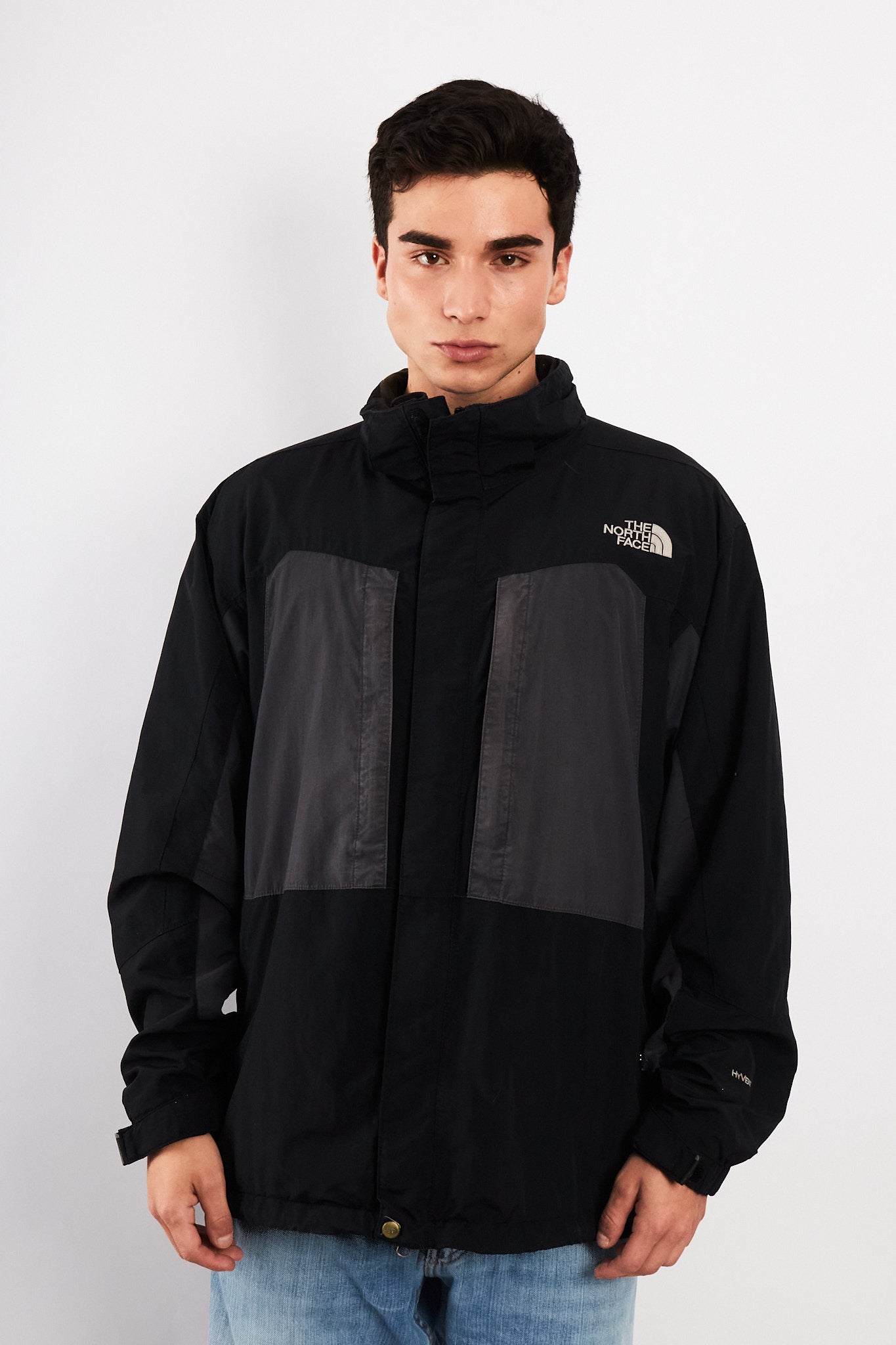 2000 Vintage The North Face Gray n' Black Gorpcore Impermeable Jacket (L/XL)
