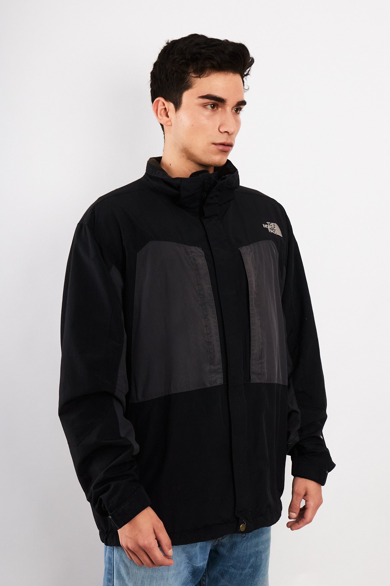 2000 Vintage The North Face Gray n' Black Gorpcore Impermeable Jacket (L/XL)