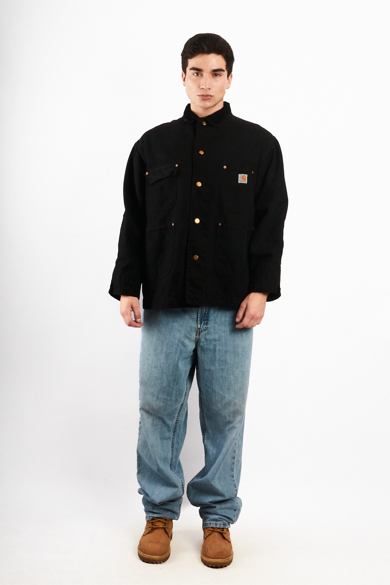 2000 Vintage Carhartt CO02 Black Michigan Chore Coat (M/L)