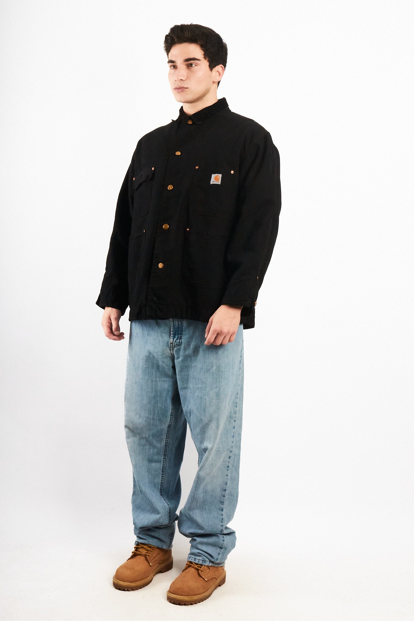 2000 Vintage Carhartt CO02 Black Michigan Chore Coat (M/L)