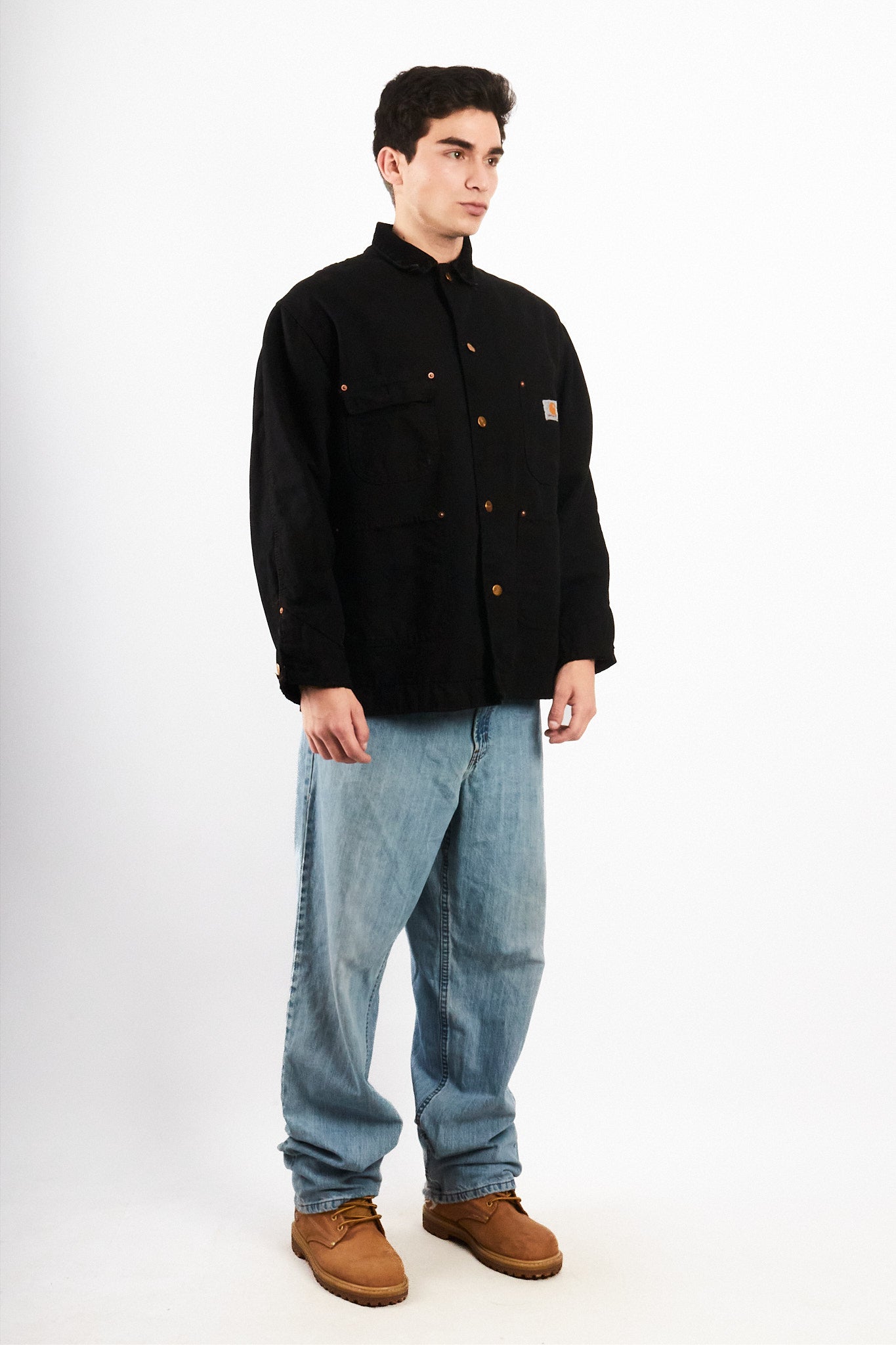 2000 Vintage Carhartt CO02 Black Michigan Chore Coat (M/L)