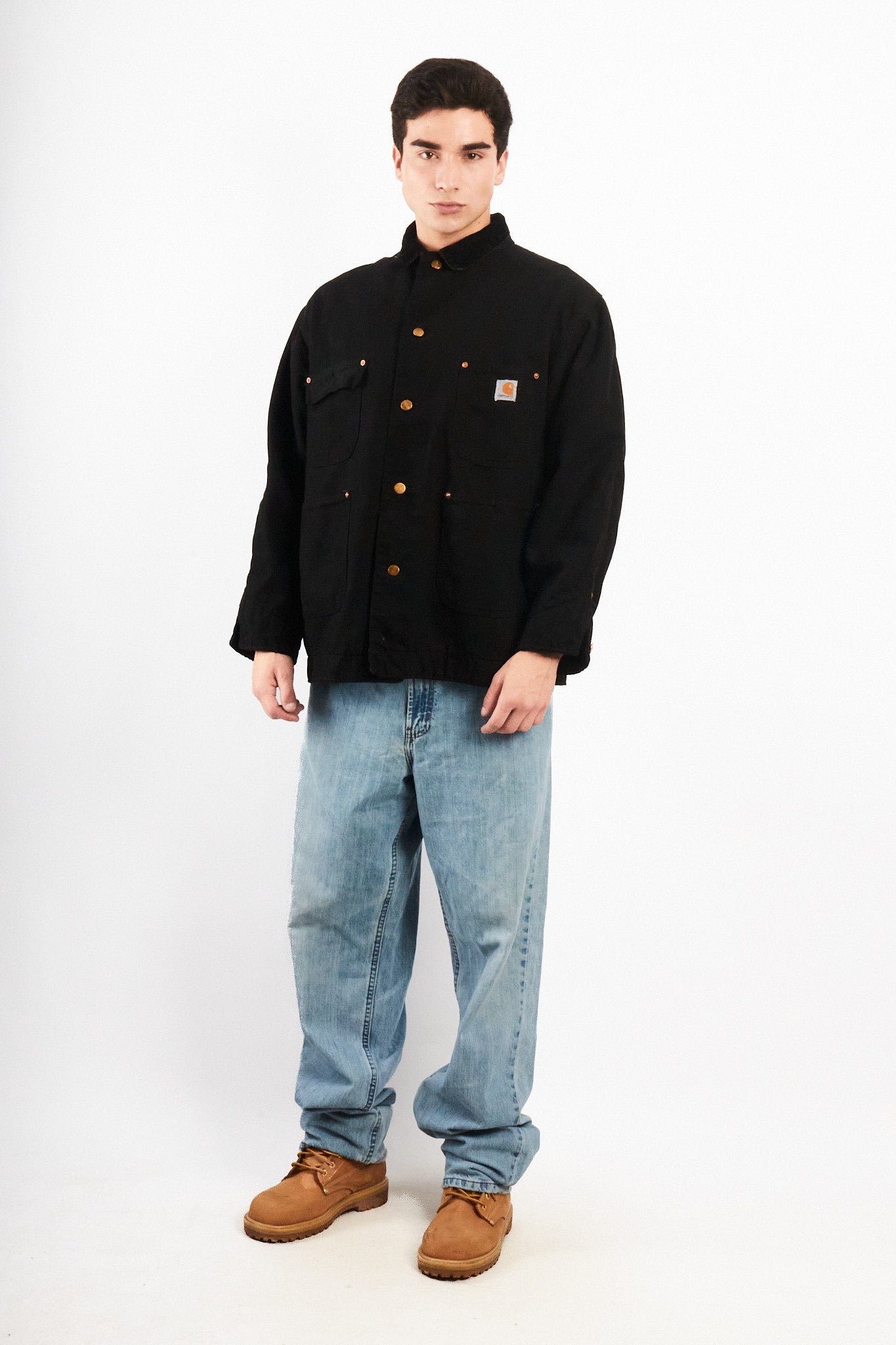 2000 Vintage Carhartt CO02 Black Michigan Chore Coat (M/L)