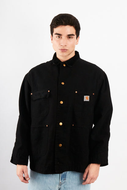 2000 Vintage Carhartt CO02 Black Michigan Chore Coat (M/L)