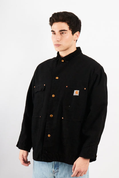2000 Vintage Carhartt CO02 Black Michigan Chore Coat (M/L)