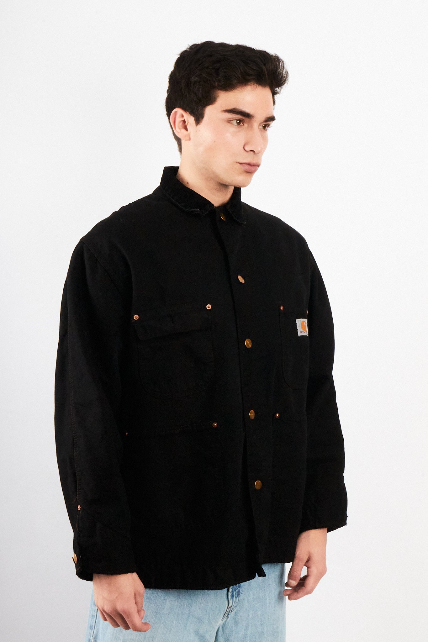 2000 Vintage Carhartt CO02 Black Michigan Chore Coat (M/L)