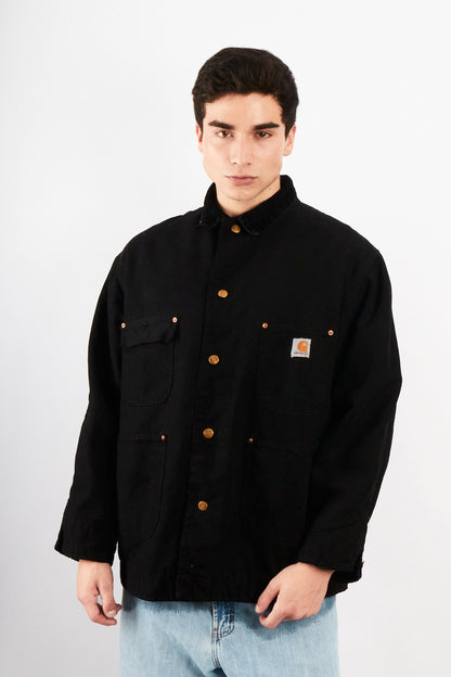 2000 Vintage Carhartt CO02 Black Michigan Chore Coat (M/L)