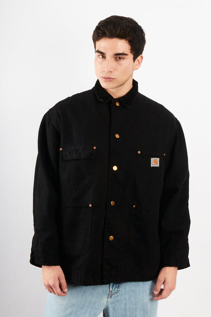 2000 Vintage Carhartt CO02 Black Michigan Chore Coat (M/L)
