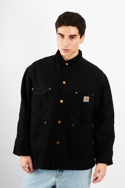 2000 Vintage Carhartt CO02 Black Michigan Chore Coat (M/L)