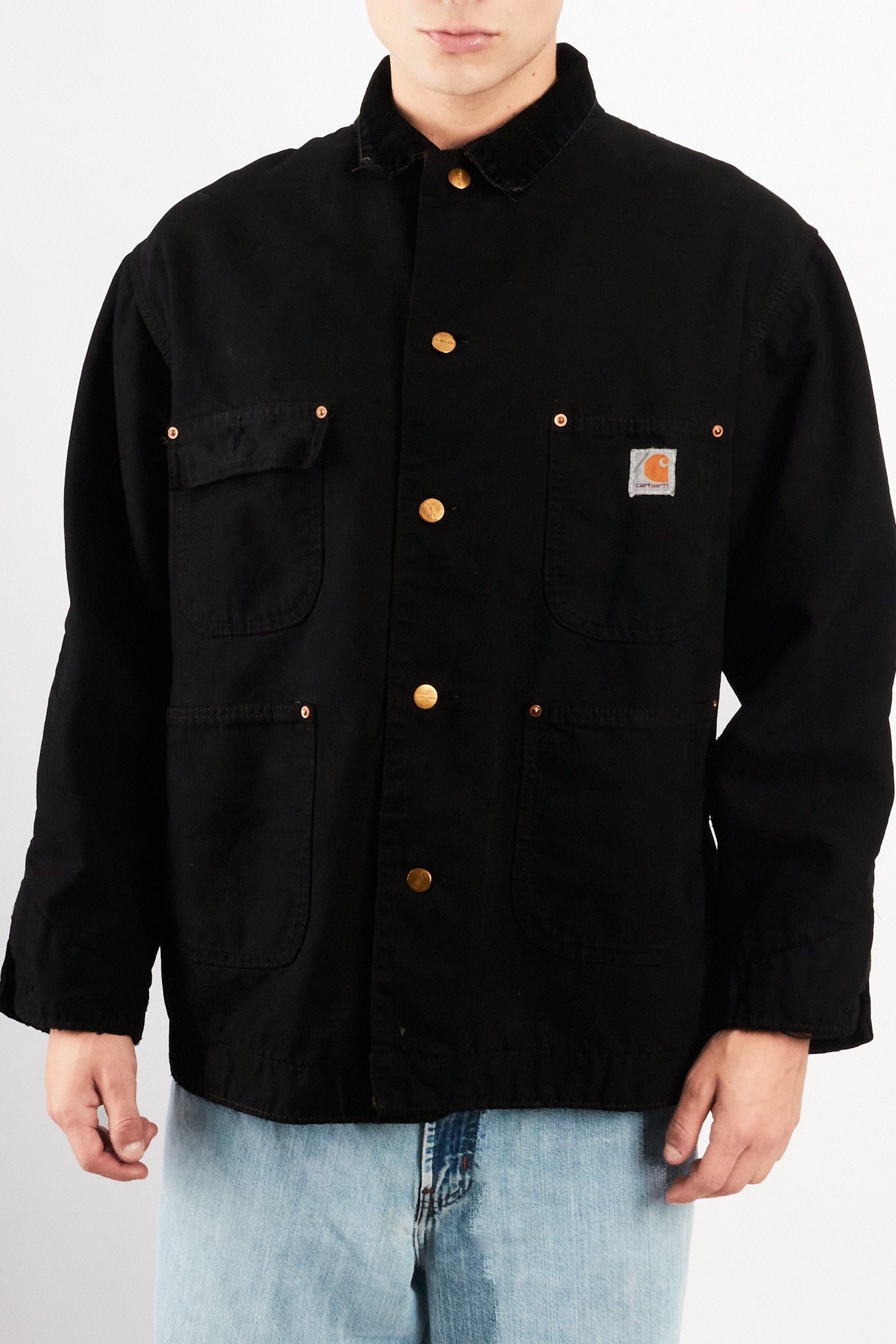 2000 Vintage Carhartt CO02 Black Michigan Chore Coat (M/L)