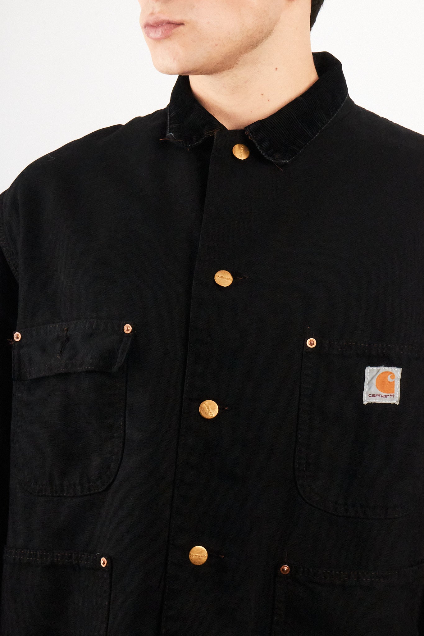 2000 Vintage Carhartt CO02 Black Michigan Chore Coat (M/L)
