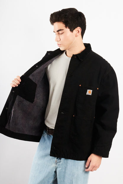 2000 Vintage Carhartt CO02 Black Michigan Chore Coat (M/L)
