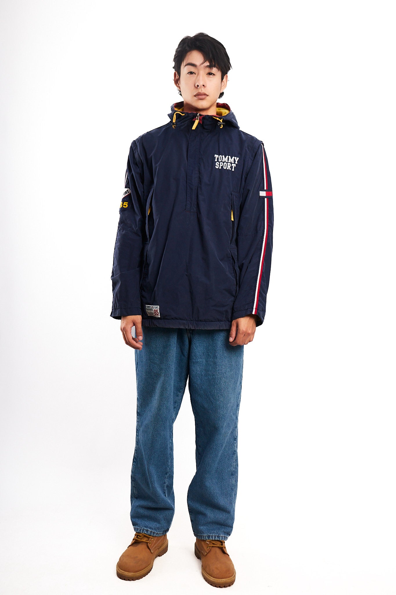 1990  Vintage Tommy Sport Big Logo Convertible Jacket/Vest (M/L)