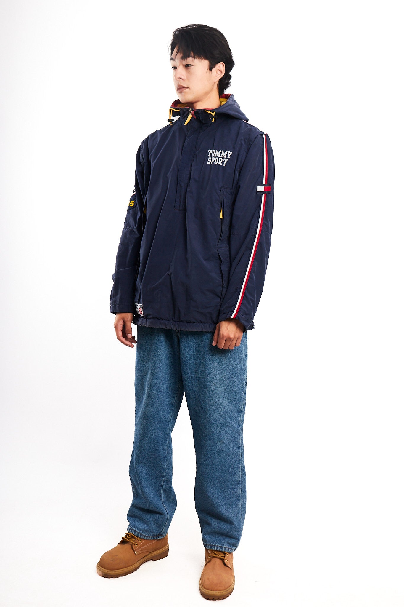 1990  Vintage Tommy Sport Big Logo Convertible Jacket/Vest (M/L)