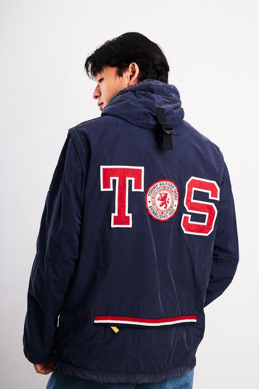 1990  Vintage Tommy Sport Big Logo Convertible Jacket/Vest (M/L)