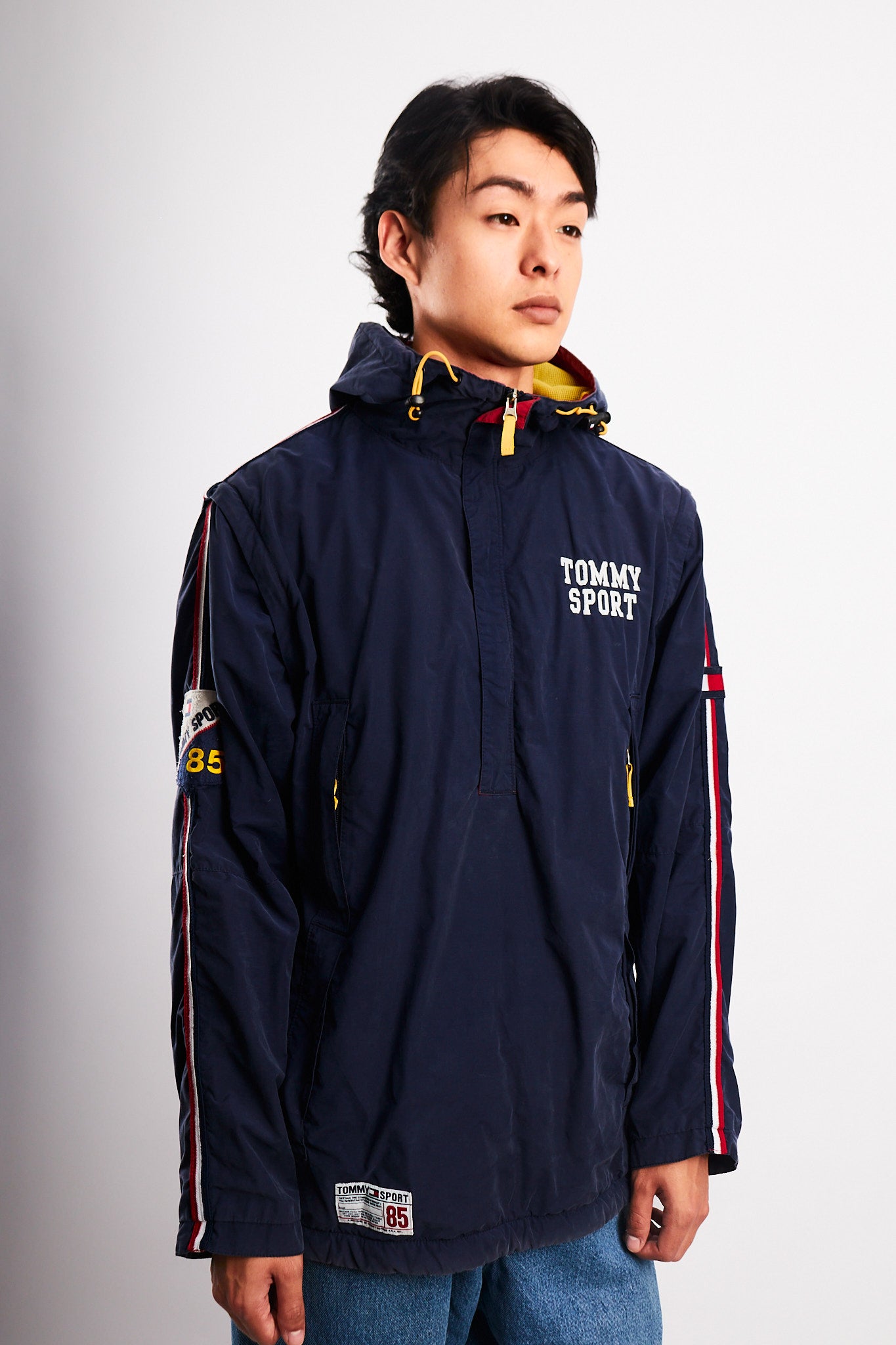 1990  Vintage Tommy Sport Big Logo Convertible Jacket/Vest (M/L)