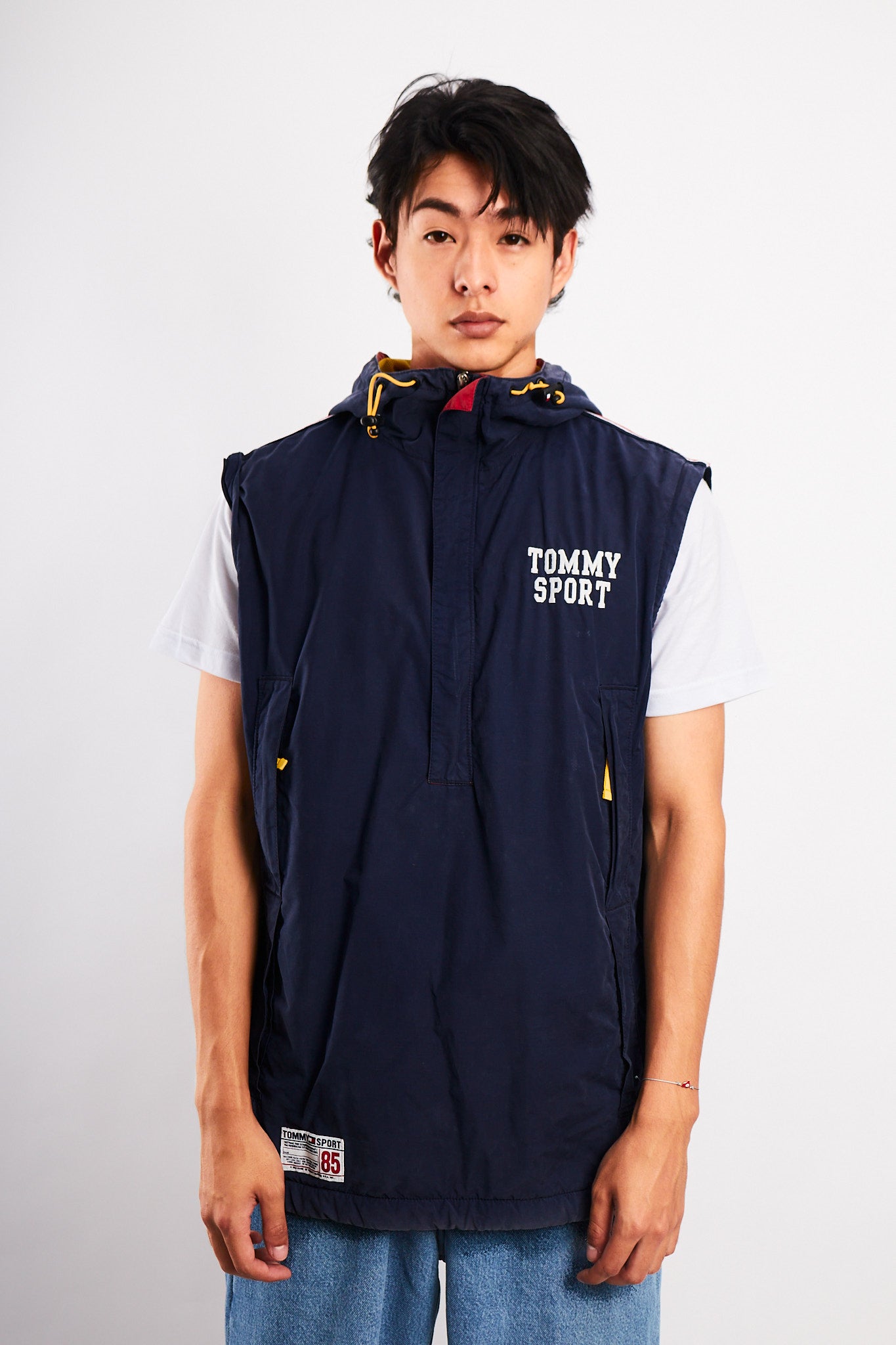 1990  Vintage Tommy Sport Big Logo Convertible Jacket/Vest (M/L)