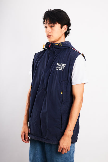 1990  Vintage Tommy Sport Big Logo Convertible Jacket/Vest (M/L)